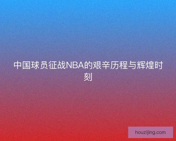 中国球员征战NBA的艰辛历程与辉煌时刻