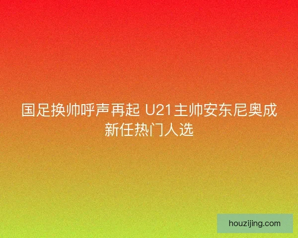 国足换帅呼声再起 U21主帅安东尼奥成新任热门人选 国足换帅呼声再起 U21主帅安东尼奥成新任热门人选