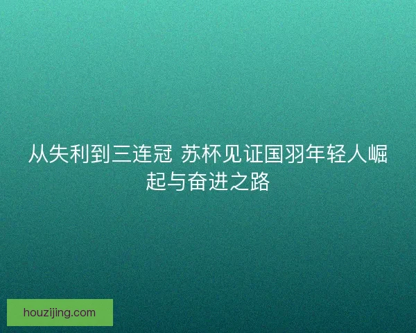 从失利到三连冠 苏杯见证国羽年轻人崛起与奋进之路 从失利到三连冠 苏杯见证国羽年轻人崛起与奋进之路