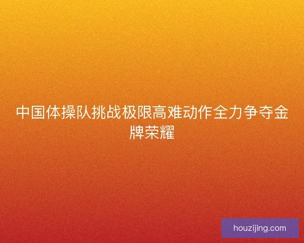 中国体操队挑战极限高难动作全力争夺金牌荣耀 中国体操队挑战极限高难动作全力争夺金牌荣耀